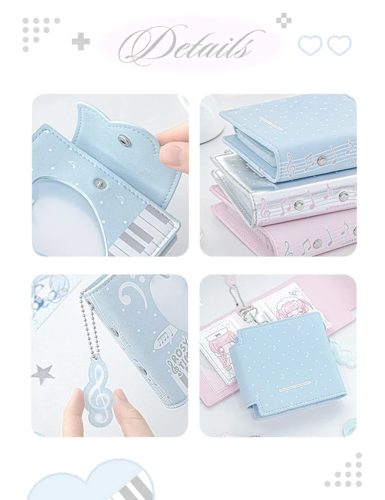 MINKYS Kawaii Wellenmuster PU-Leder 3-Ring Kpop Fotokarten-Sammelmappe 3 Zoll Ein-Taschen-Idol-Karten-Organizer Aufbewahrungsbuch – Detail 11