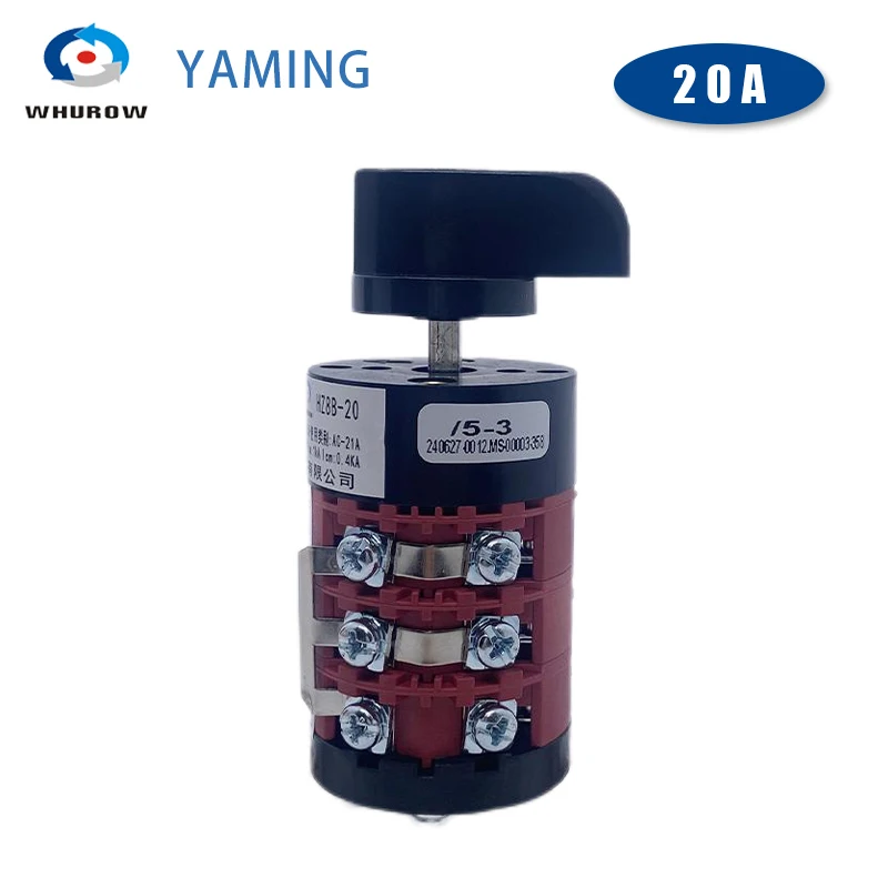 0-4 Positions HZ8B-20/5/3 Electrical Control 3 Layers 20A Universal Changeover Rotary Cam Switch Interruptor Silver Contact