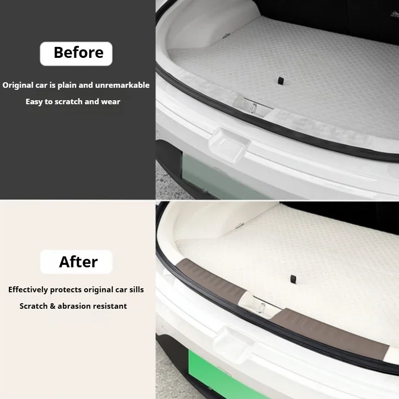 For GWM ORA 5 2026 Leather Trunk Anti Scratch Strip Rear Bumper Sill Protective Pad Wear Resistant Guard Sticker Accessories