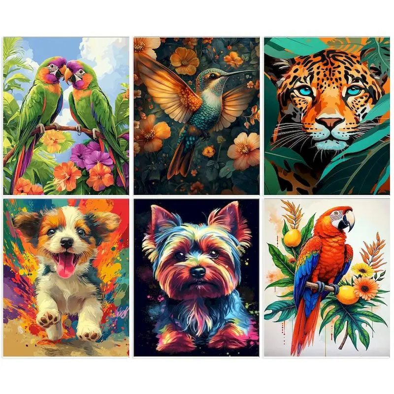 

GATYZTORY Paint By Number Animals DIY Frame Coloring By Number Birds Drawing On Canvas For Adults Unique Gift Home Decoration