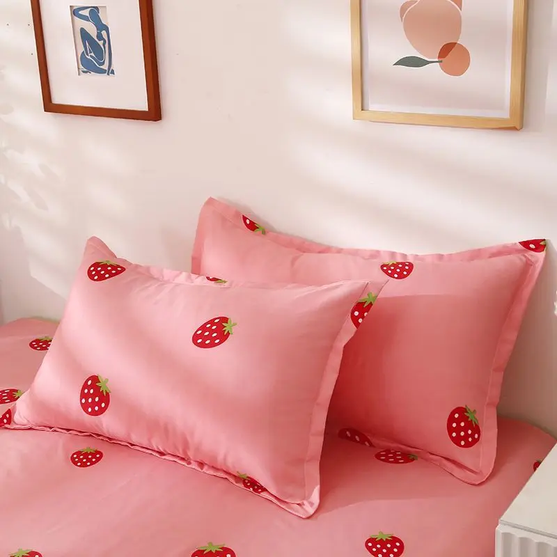 Home Hotel Pillowcase Pair of Jacquard Polyester With Cotton Pillowcase 48x74cm Solid Color Fashionable Home, No Pillow Core
