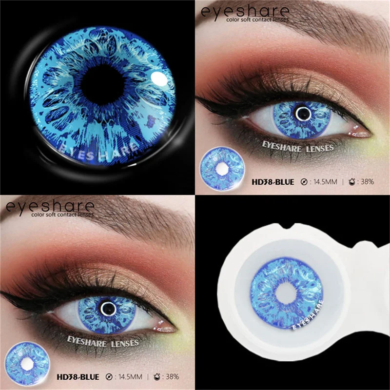 EYESHARE 1pair Cosplay Color Contact Lenses for Eyes Crazy White Lenses Anime Black Lenses Halloween Beauty Makeup Lens Yearly