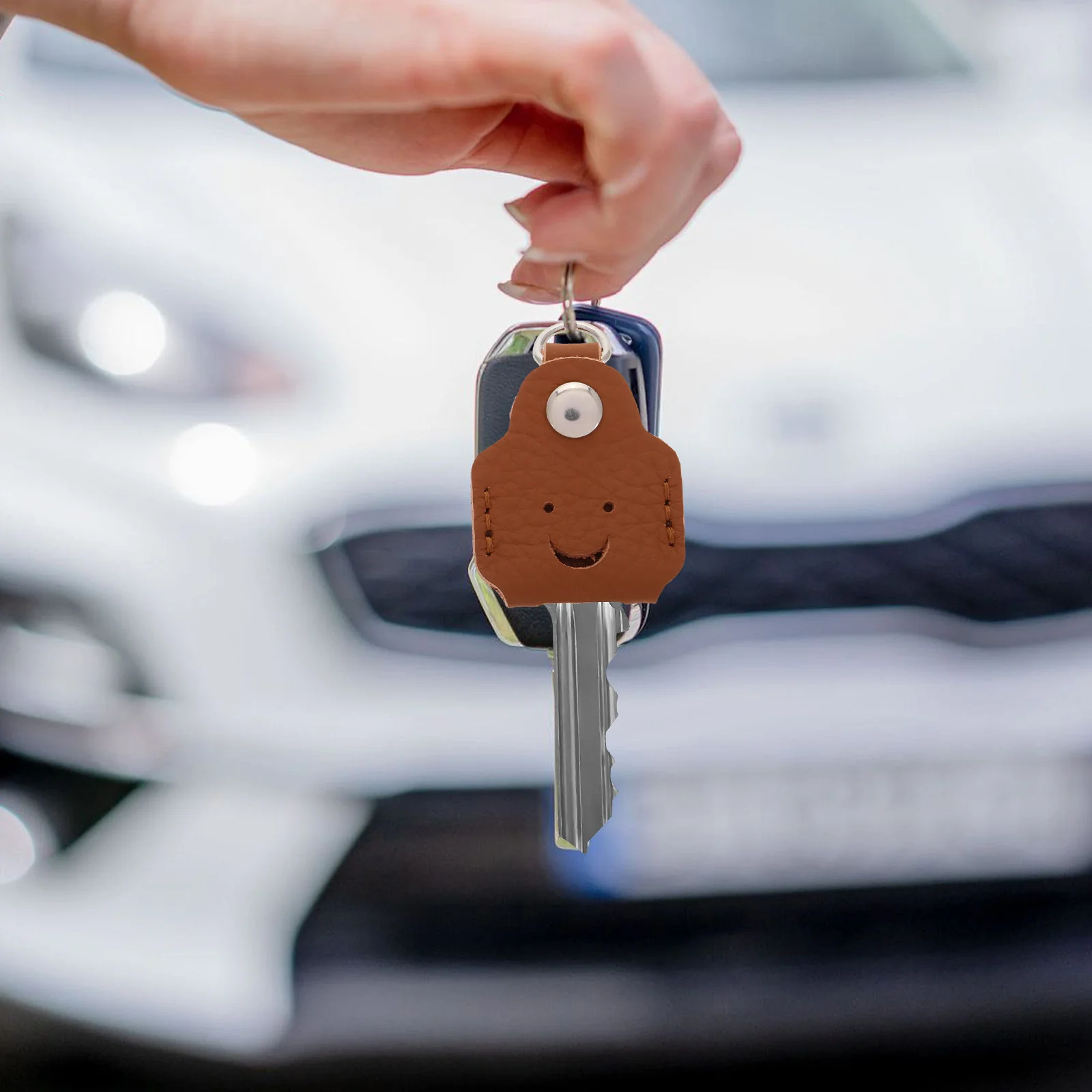 20 قطعة حافظة مفتاح فوب وهمية برتقالية مصنوعة يدويًا منقوشة علامات للملابس القبعات إكسسوارات ذاتية الصنع ملصقات الخياطة حامي مفتاح السيارة #2