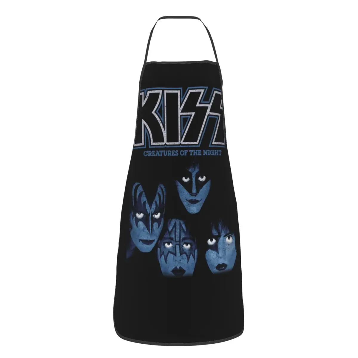 Custom K-Kisses Creatures Of The Night Metal Funny Aprons for Men Adult Unisex Kitchen Chef Bib Tablier Cuisine Cooking Baking