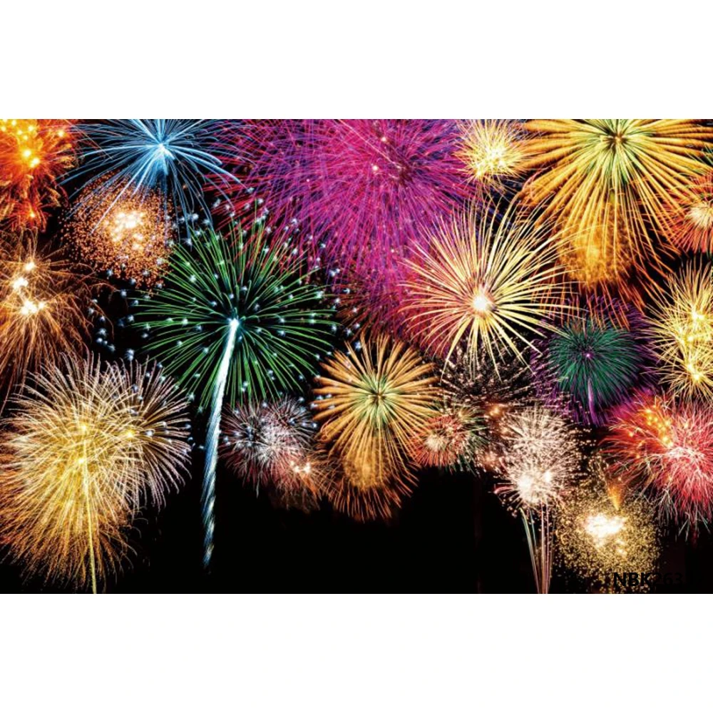 Christmas 2022 Happy New Year Party Photography Backdrops Gorgeous Firework Starry Night Backgrounds Vinyl Photografic