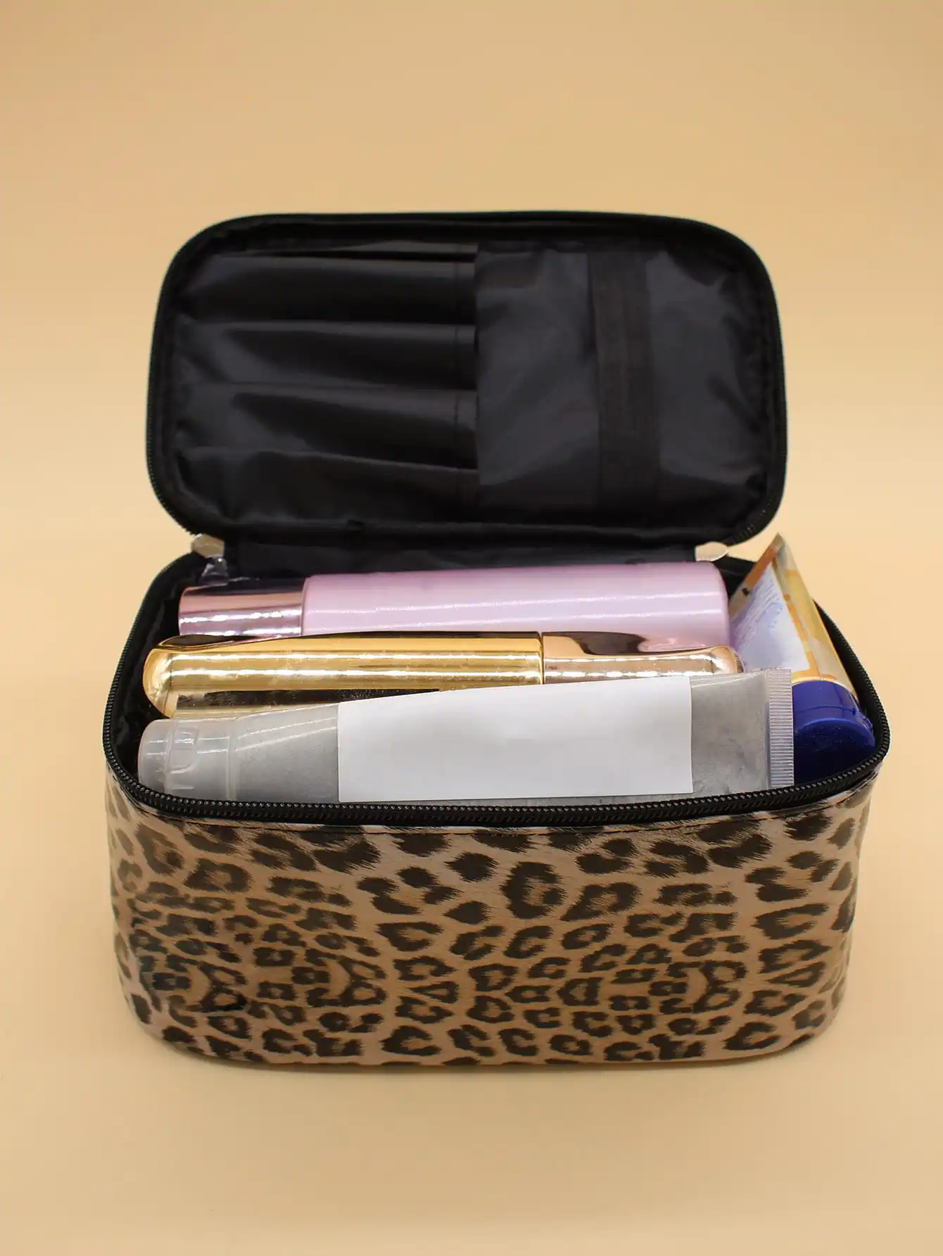Leopard Square Makeup Bag , Travel Essentials