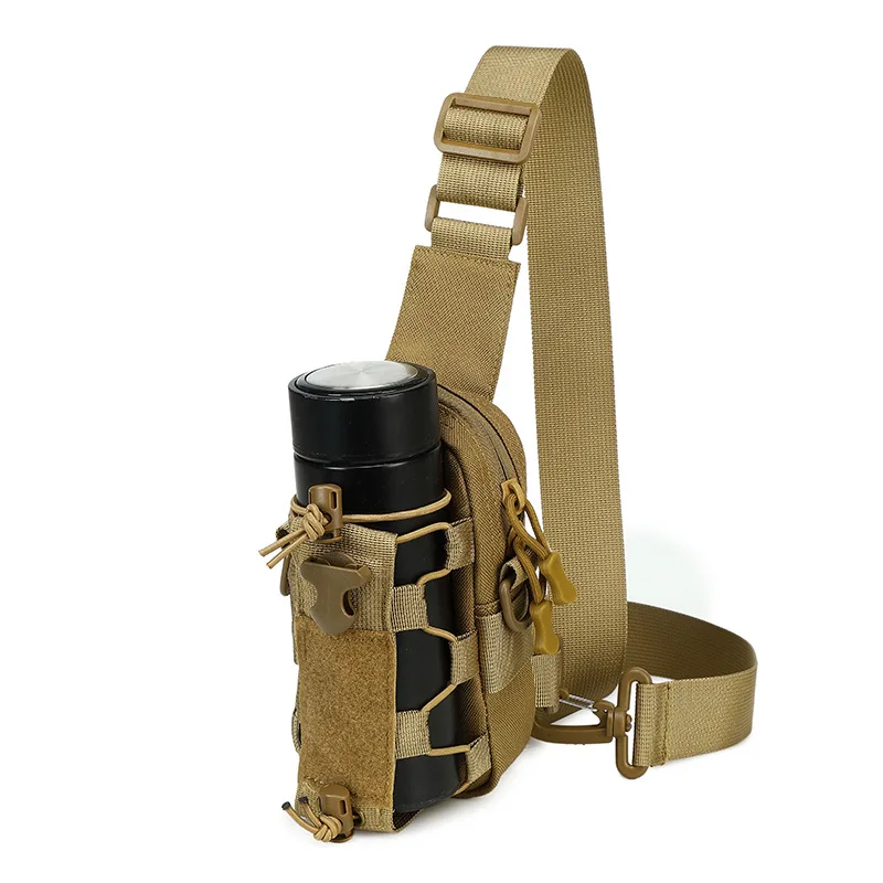 

Outdoor Sports Water Bottle & Phone Crossbody Bag - Military-Style Strap, Compact Waist Pack for Hiking