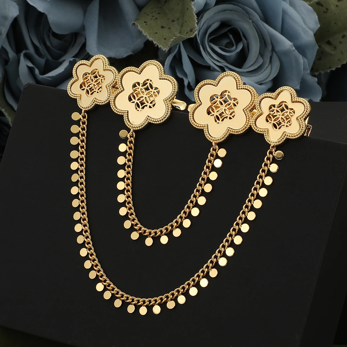 

Женская модная медная заколка для волос в арабском этническом стиле, цветочная дизайнерская заколка для волос, роскошные милые свадебные украшения