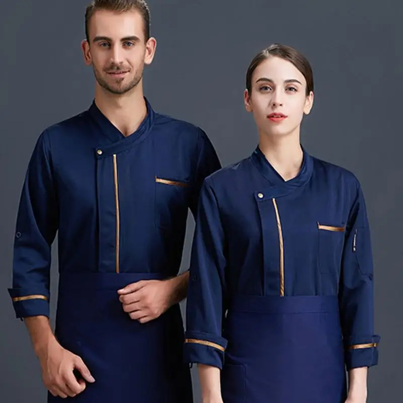 

Униформа для шеф-поваров ресторанов: куртки с длинным рукавом, индивидуальный дизайн, с логотипом, для отелей и кухонь, для мужчин и женщин, для поваров-кондитеров и официантов