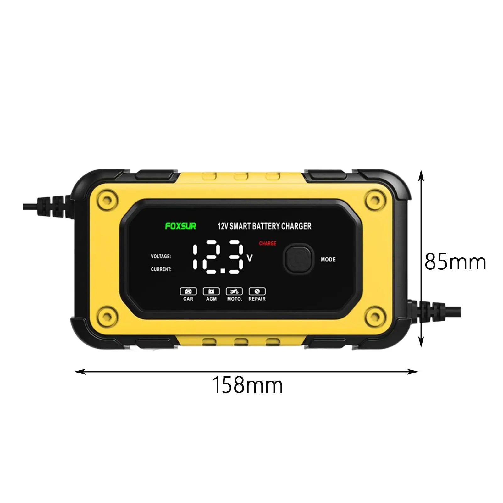 Pengisi daya baterai pemelihara baterai sepenuhnya otomatis 12V 6A tahan api