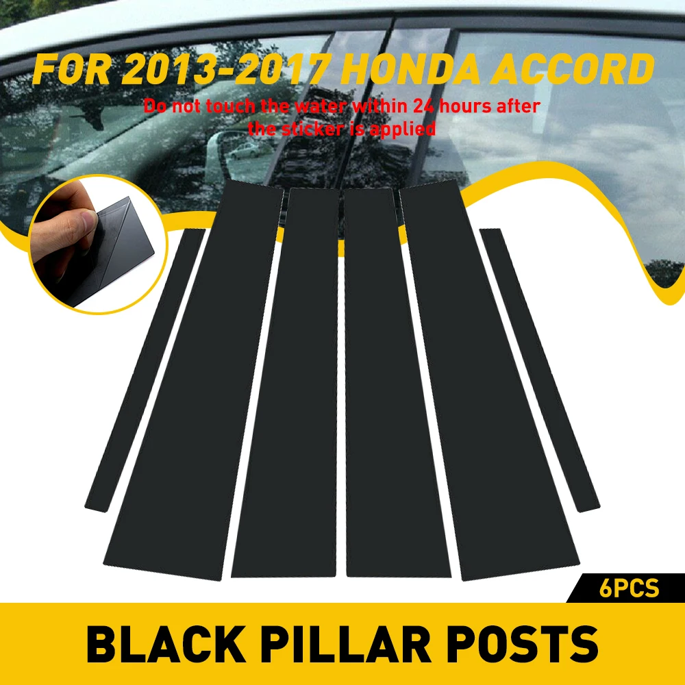 

Accessories For Honda Accord 2013 2014 2015 2016 2017 Black Window Pillar Posts Cover B C Column Stickers Side Door Panel Trim