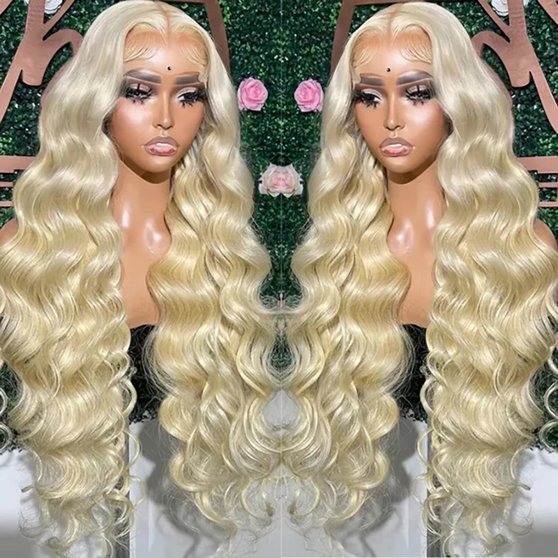 Hotsale Gekleurde Pruiken 613 Blonde 13X4 Body Wave Lace Frontale Pruiken Menselijk Haar Pre Geplukt Transparant Kant Voorkant Mensenhaar Pruik