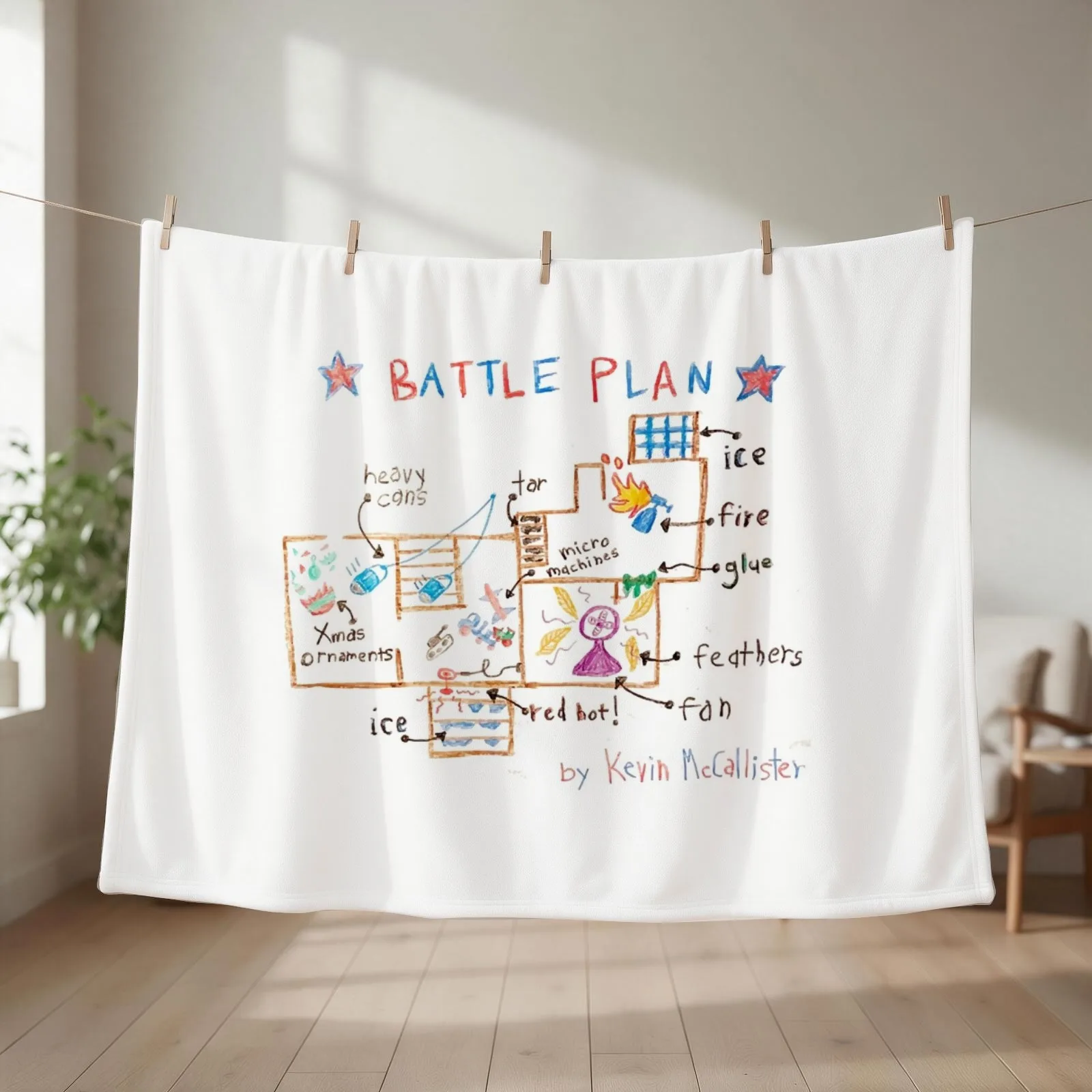Battle Plan Throw Blanket couch cozy soft plush fuzzy picnic outdoor blanket