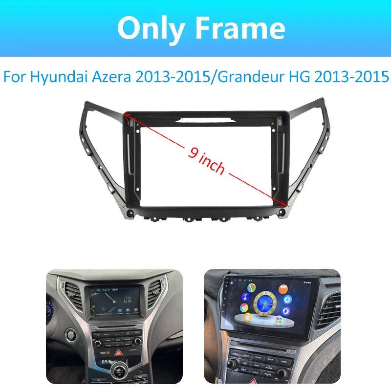 QSZN 9 inch 9.7 inch Car Frame Fascia Adapter For Hyundai Azera Grandeur HG 2006-2015 Android Radio Dash Fitting Panel Kit