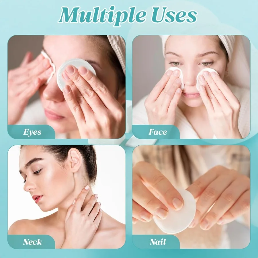 Premium Cotton Rounds 100 Count Pack of 3 Cotton Pads for Face 100 Cotton Makeup Remover Pads Soft NonIrritating for Most Skin