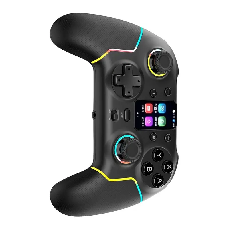 AT82-STK-7052 Wireless Bluetooth Game Controller For Switch Android IOS PC With Screen Six-Axis Vibration RGB Lighting A