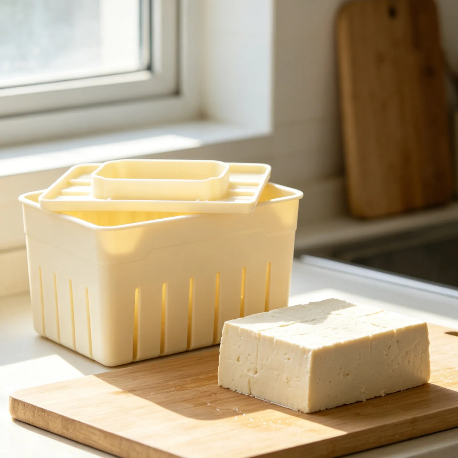 1Set Tofu Press Mold Compact Tofu Maker Press Soybean Curd Cheese Maker Mold 12x8 Cotton Cheese Cloth Homemade Kitchen DIY Kit