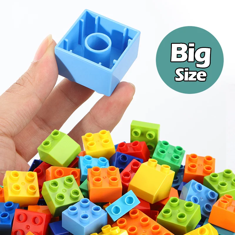 62-310 pieces DIY Building Blocks Bulk Compatible with Duplo Animals Marble Run City Classic Bricks Assembly Model Kids Toys