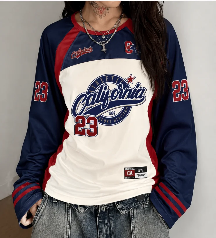 Sweet Cool Ladies Long-Sleeved T-Shirt Street Casual Style Comfortable and Versatile Trendy Y2K Daily Wear Design Women Clothes