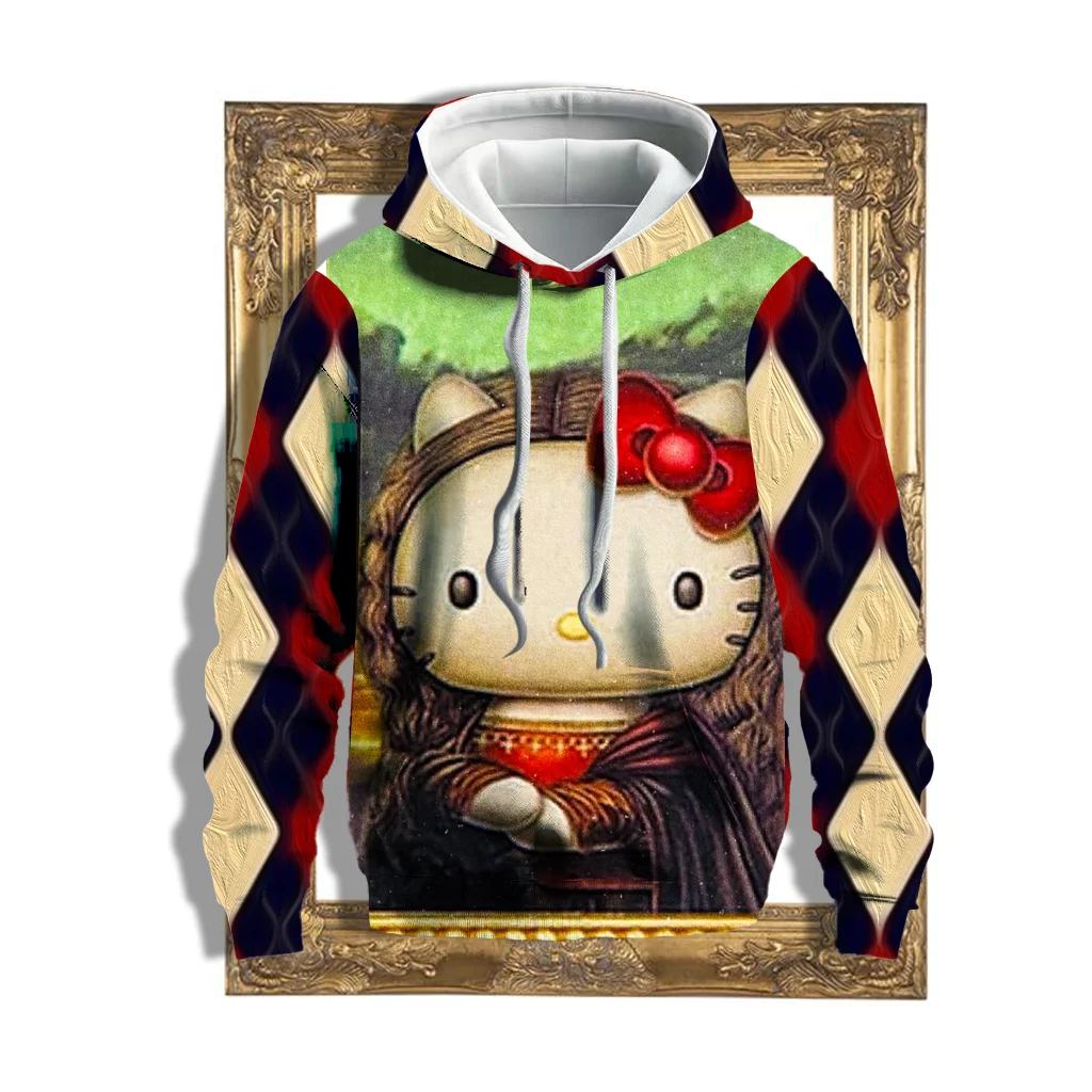

（Miniso）3D Printed Hello kit cat Autumn and winter Women Clothing Hoodie Sweatshirts Hoodies Pullover Coat Women Clothing Hoodie