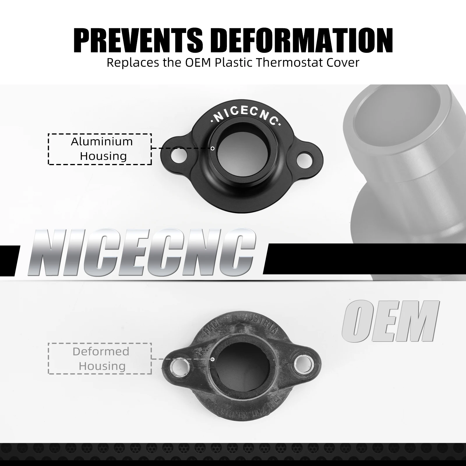 NICECNC Thermostatgehäuseabdeckung für KTM 690 DUKE/DUKE R/Enduro/Enduro R/SMC/SMCR 08–2025 Husqvarna 701 Enduro GasGas 700 SM/ES – Detail 3