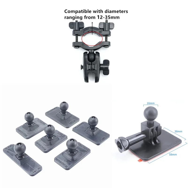 

360 ° Вращающийся держатель зеркала заднего вида с шаровым шарниром 16 мм для 70mai PRO A400 D02/D08 A5/Z40 Z50 A800 A810