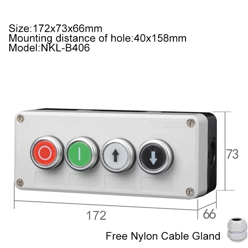 Arrow Sign Indicating Start Stop Self Momentary Waterproof Button Box Switch Emergency Stop Industrial Handheld Control Box