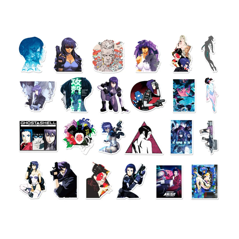 10/30/50pcs Classic Japan Anime Ghost In The Shell Kusanagi Motoko Sticker For Luggage Laptop Ipad Skateboard Sticker Wholesale