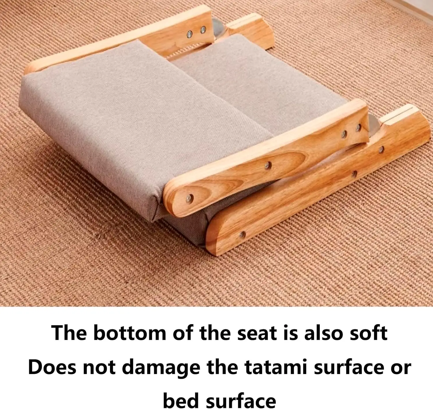 Silla de suelo plegable para meditación, mueble Tatami de estilo japonés portátil con soporte trasero, sin piernas, Zaisu, para ventana de Bahía