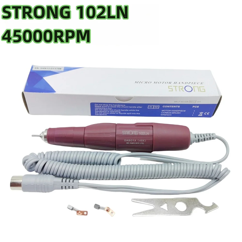 Strong 210 90 45K Dental Micromotor Polishing Nail Drill Pen Machine Manicure Beauty Handpiece 2.35mm 105L 102L H37L1 H200 M45C