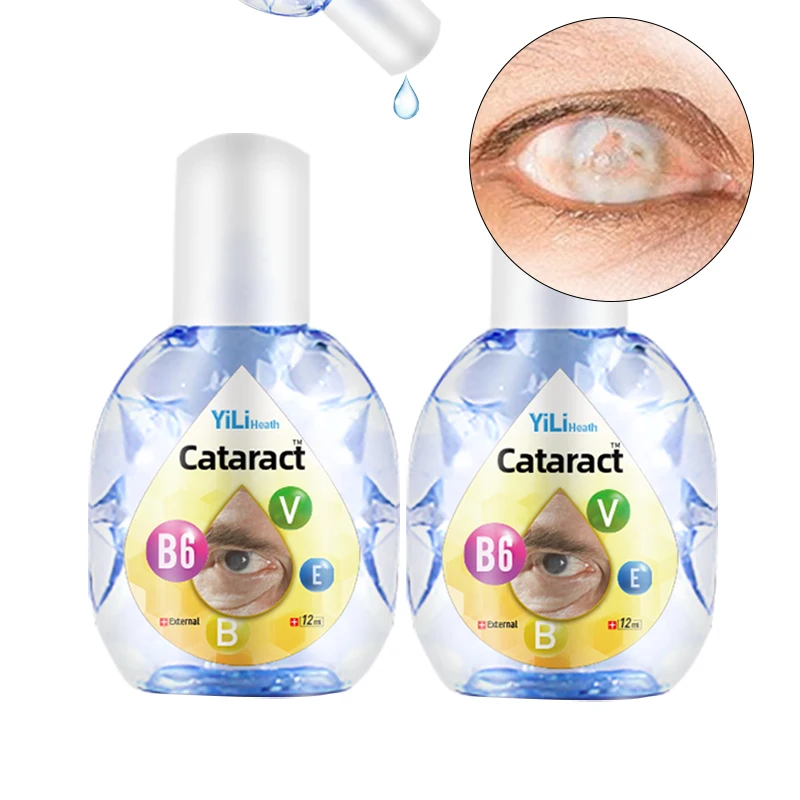 12ml Cataract Treatment Eye Drops with Vitamin B6 for Blurred Vision Cure and Dry Eyes Cloudy Eyeball Removal Medicine