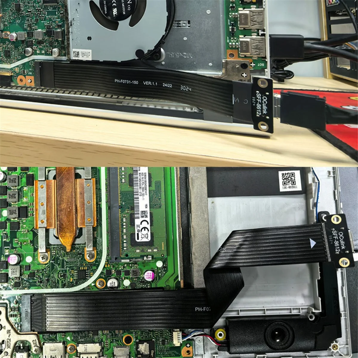 

AAAE M.2 NVMe PCIE 4.0 к Oculink SFF-8611 SFF-8612 Женский адаптерный кабель Удлинительный кабель для внешней видеокарты ноутбука