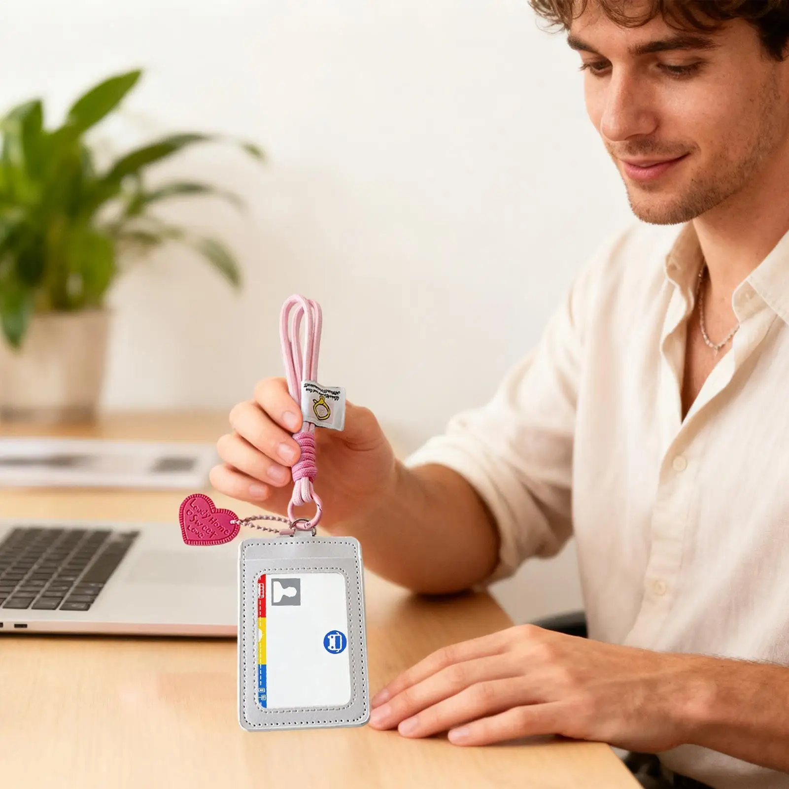 

Photocard Keychain Cute Double Slots Ornaments with Heart Charm Card Holder Keychain for Purse Handbag Car School Birthday