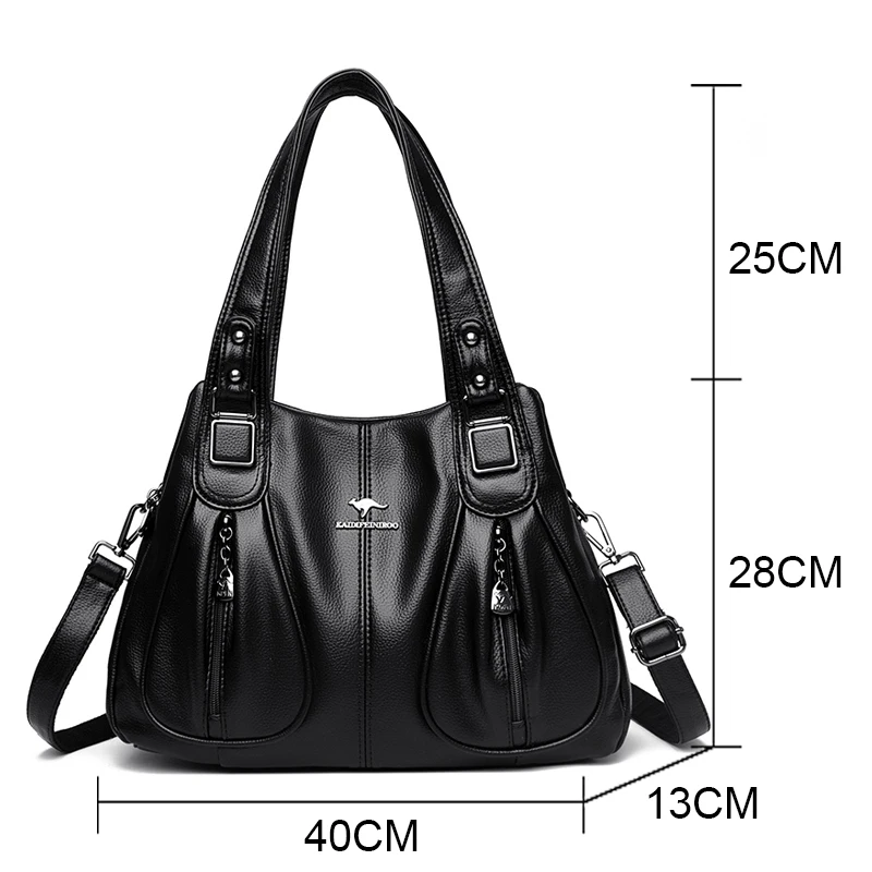 Bolsas Crossbody de grande capacidade para mulheres, bolsa de couro real, bolsa de luxo, bolsa de ombro nova, 2023