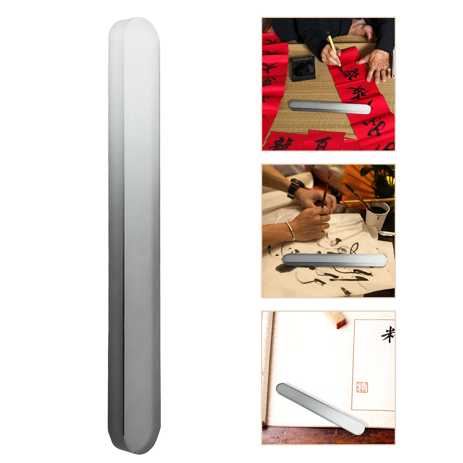 

Glass Chinese Calligraphy Paperweight Transparent Rectangular Paper Weight for Calligraphy Painting Protects Artwork Prevents