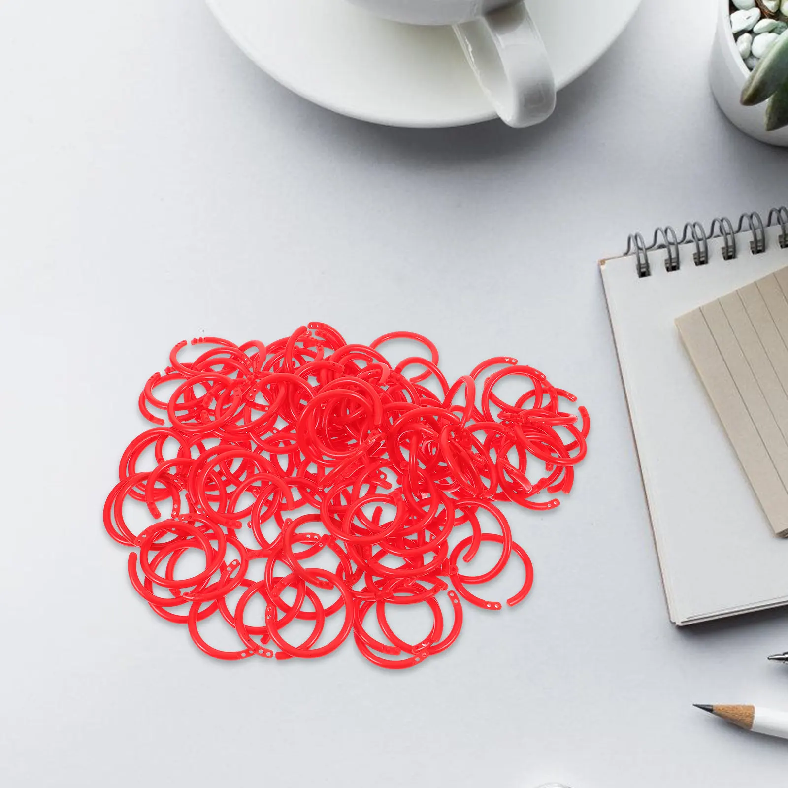 100pcs Flexible Plastic Binder Rings for DIY Scrapbooking, Planner, Notebook & Keychain Accessories