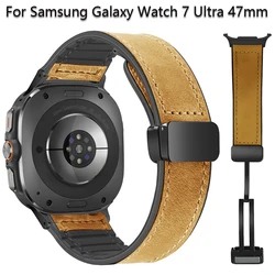 Lederband für Samsung Galaxy Uhr 7 Ultra 47mm Magnetband Männer Silikon Armband für Galaxie 7 Ultra 47mm Quick Fit Correa