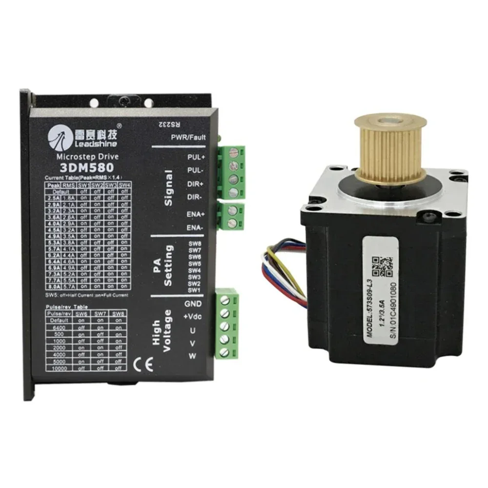 Leadshine 3 Phase Stepper Motor 573S09-L-18/573S15-L-18+Stepper Driver 3DM580  for CO2 Laser Engraving Cutting Machine