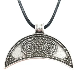 Nostalgia Slavic Pendant Lunula Symbol Crescent Moon Good Luck Charm Necklace Womens Mens Jewlery