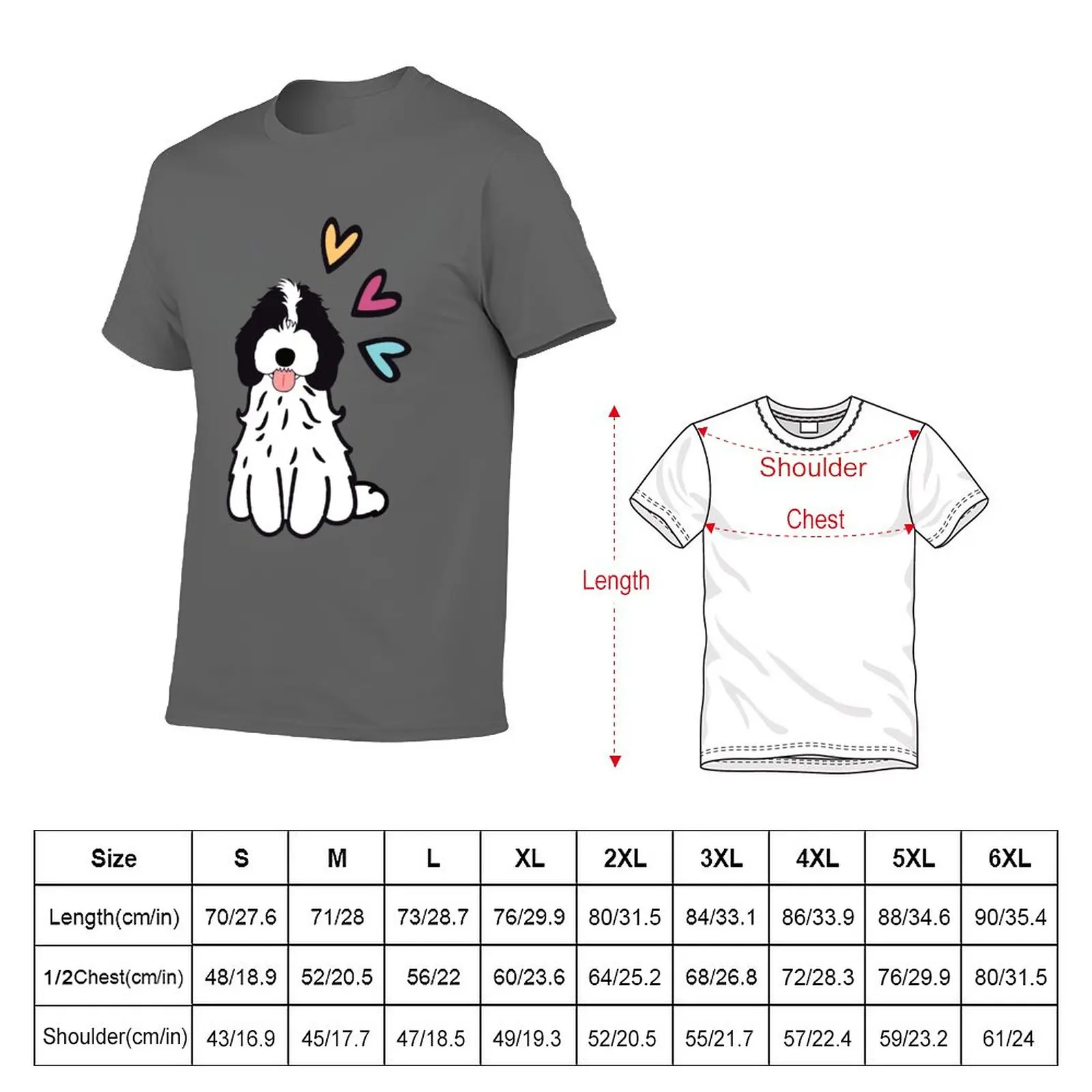 New LOVE Black and White Cockapoo Cavapoo Cavoodle T-Shirt Tee shirt T-shirt short t shirts men