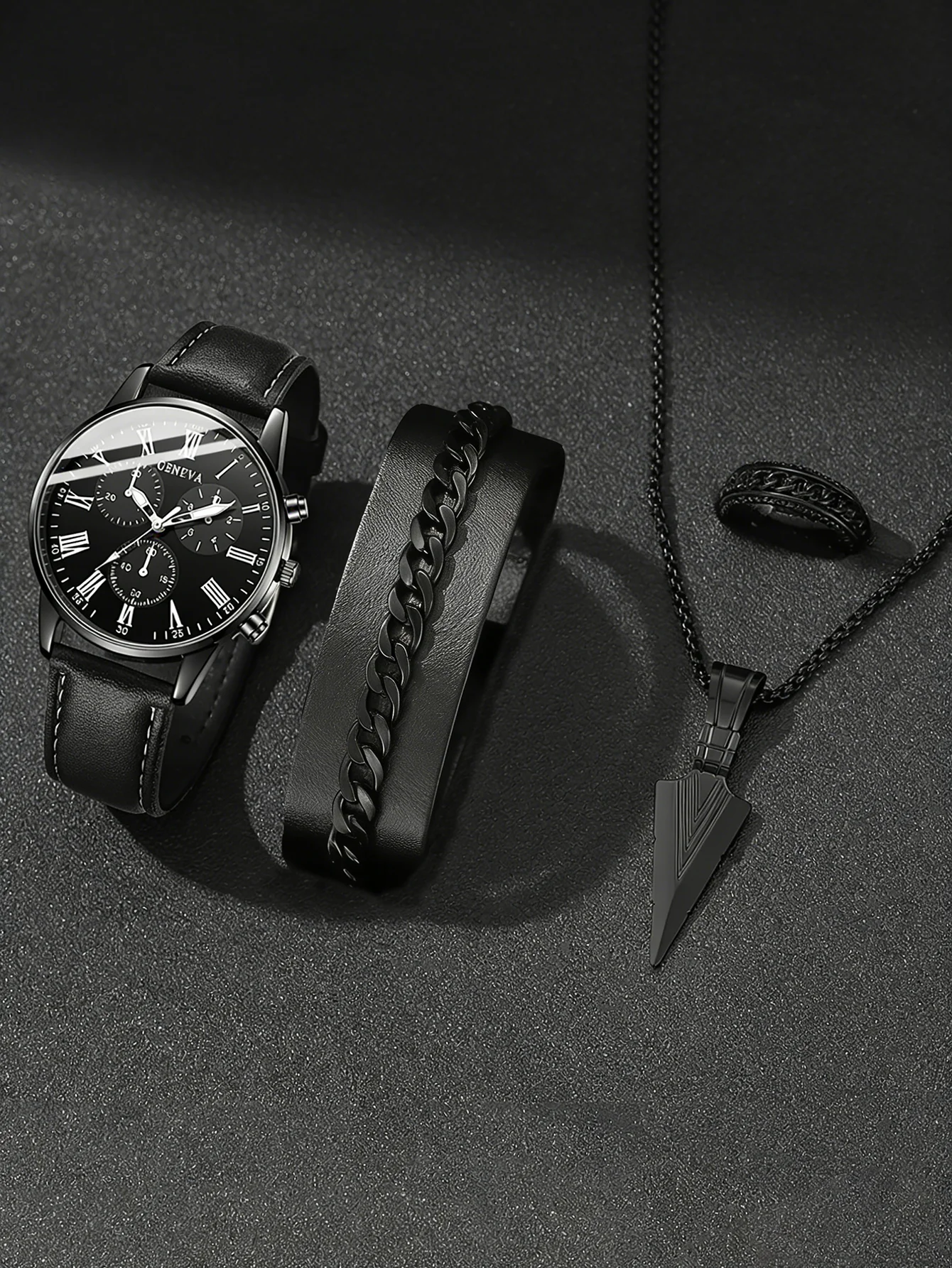 어린이용 블랙 PU 가죽 쿼츠 시계 세트 (액세서리,  - Jewelry Watches For Kids 리뷰 및 가격