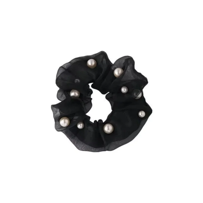

black mesh pearl simple temperament women's hair tied with high-end temperament headdress accesorios