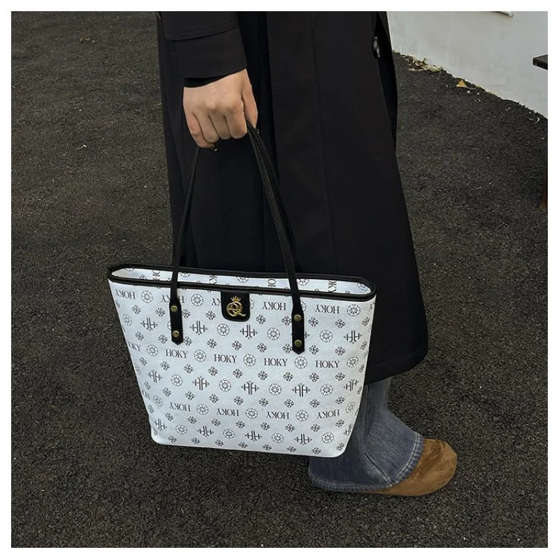 

Роскошная женская винтажная кожаная сумка-тоут, модная пригородная классическая элегантная женская повседневная простая модная сумка через плечо