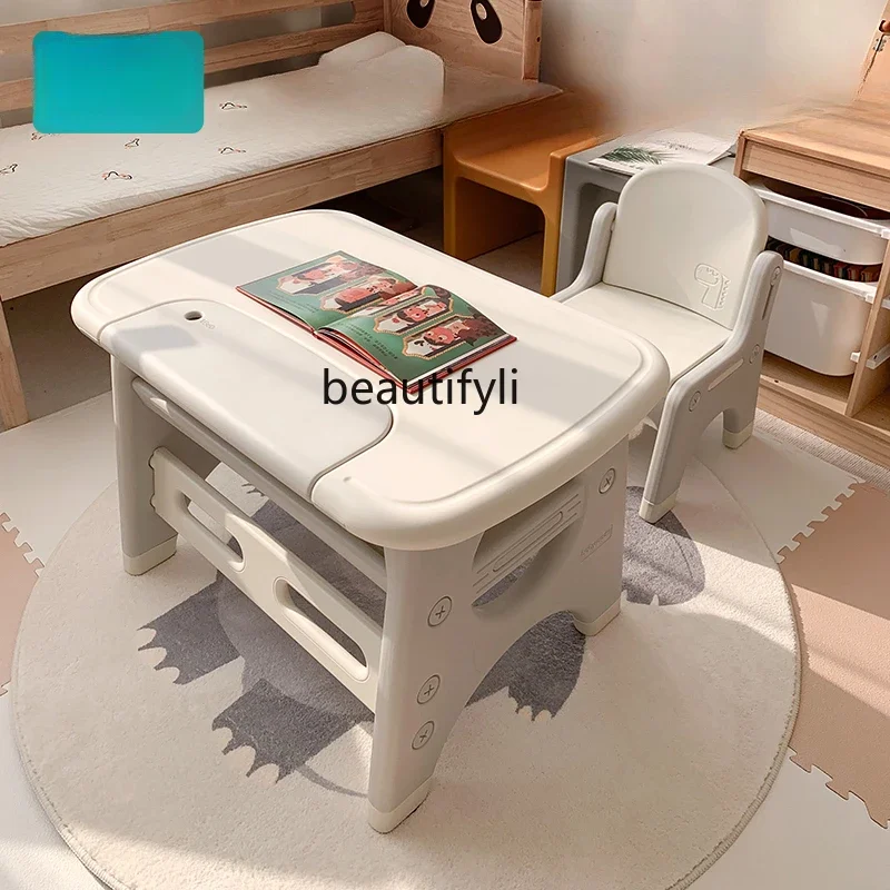 

Learning table and chair set Baby desk game Early education kindergarten writing desk toy