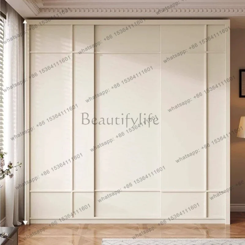 Factory Direct Sliding Door Wardrobe Closet Top Cabinet Shelves Drawers Large Capacity Bedroom Clothes Storage Combination Armoi
