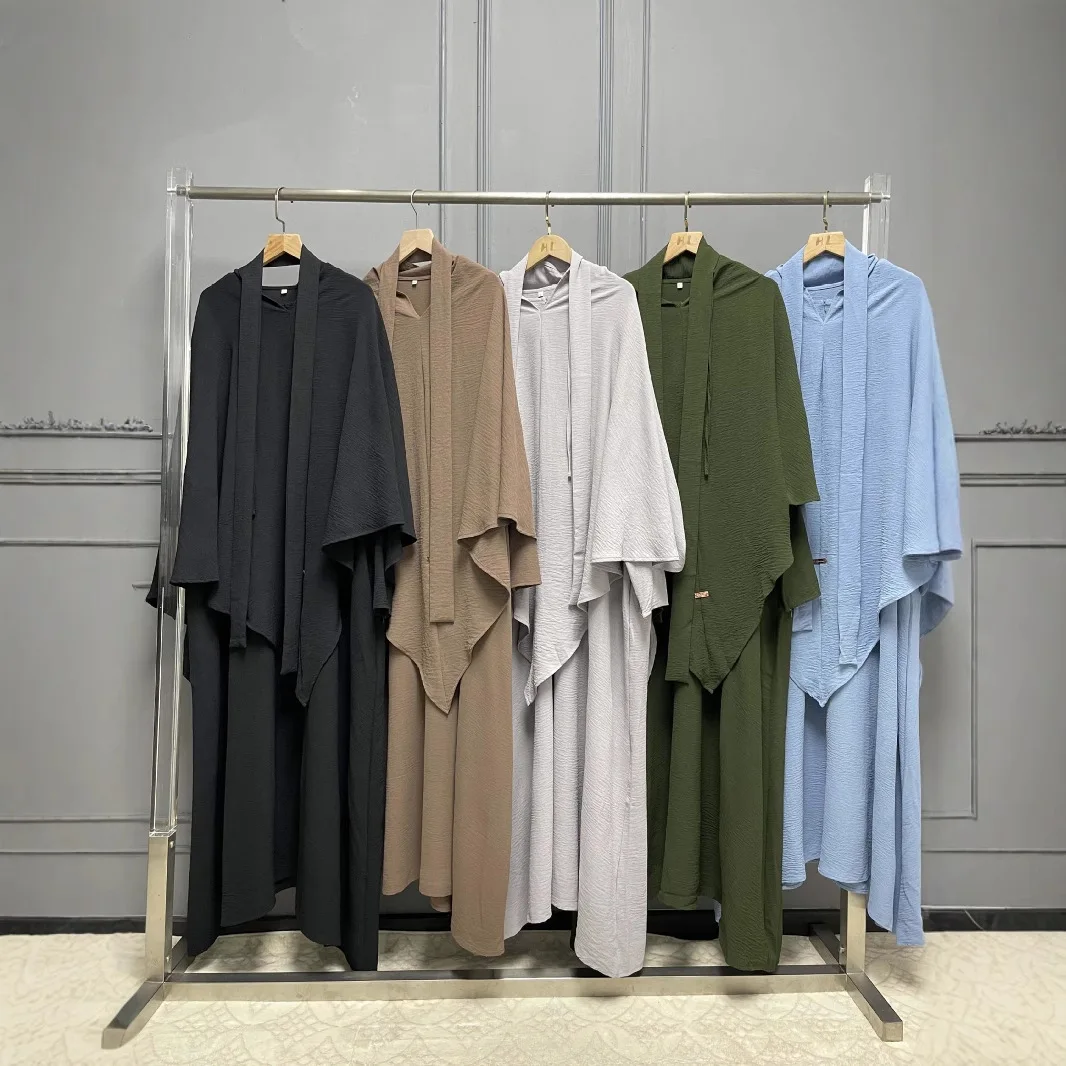 Eid ramadan abaya khimar conjunto muçulmano feminino oração vestuário hijab vestido cachecol islam roupas dubai turco robe jalabiya djellaba