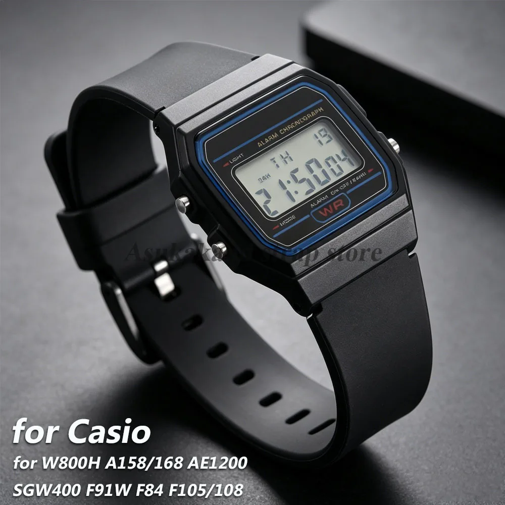 For Casio Resin Strap 12mm 14mm 16mm 18mm 20mm for W800H A158/168 AE1200 SGW400 F91W F84 F105/108 Replace WatchBand Men Bracelet