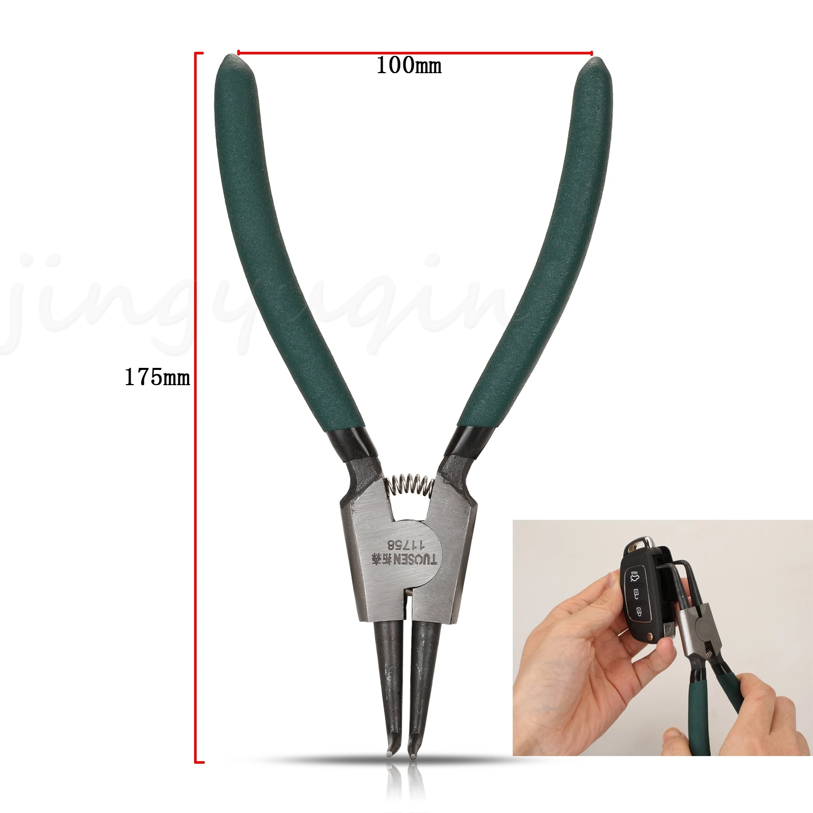 jingyuqin 5pcs 7 Inch Circlip Pliers-outer Snap Ring Multi-function Tool Crimping Tool Outer Snap Ring Removal Car Key Device