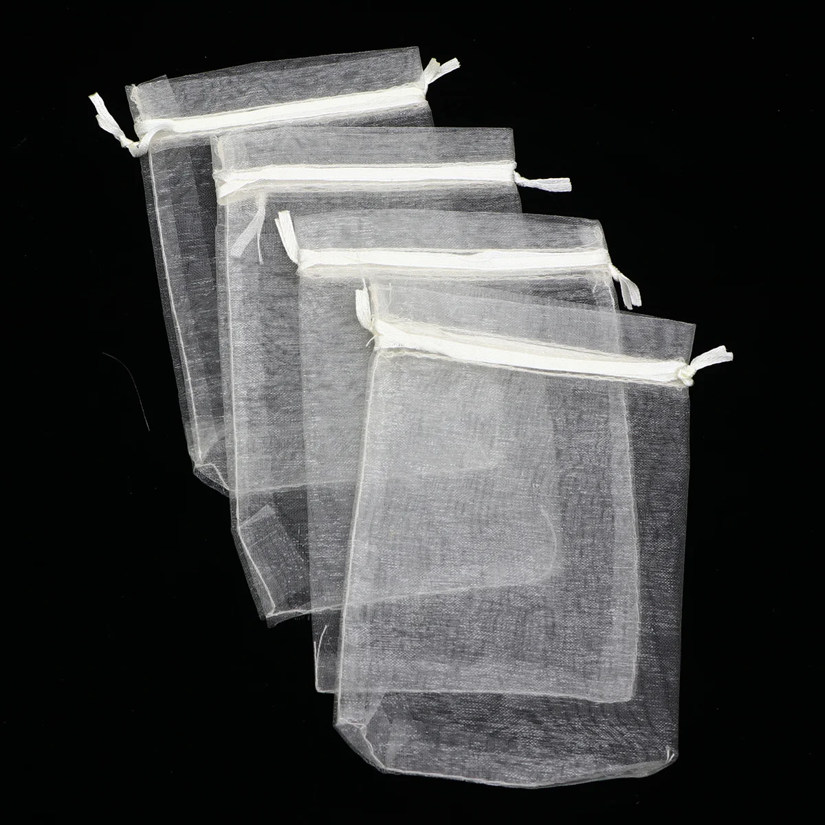 100 قطعة أكياس الرباط الأورجانزا أكياس شبكية لتخزين حلوى الزفاف هدية التعبئة الحرفية خرز للمجوهرات مفاتيح ماكياج السفر