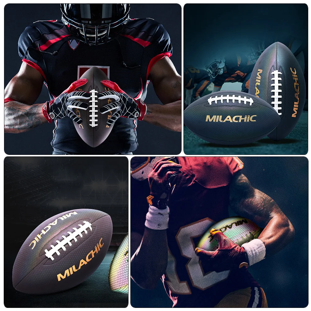 Kids Rugby Ball American Football Professional Exercising Training Supply Reflective